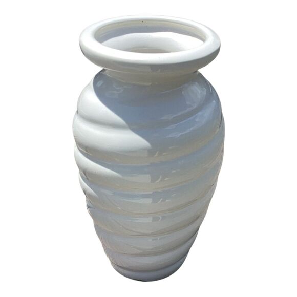 White Haeger Floral Beehive Swirl Vintage Pottery Vase 8in - Picture 4 of 7